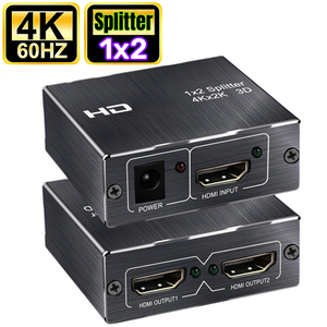 Divisor HDMI 2.0 <span class=keywords><strong>HDR</strong></span> 1x2 <span class=keywords><strong>4K</strong></span> 60Hz (YUV4:2:0) HDCP 1.4, Divisor HDMI 2.0 1 Entrada 2 Salidas, Amplificador 1 a 2 para <span class=keywords><strong>Blu</strong></span>-<span class=keywords><strong>ray</strong></span> DVD PS4 PS5 - Product Image 1