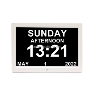 현대 12 \ "대형 LED 디지털 포토 프레임 책상 시계 석영 운동 원격 제어 약물 알림-치매 환자를위한 - Product Image 4