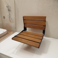 Siège de douche mural au design moderne, chaise de douche rétractable, tabouret pliant en bois pour personnes âgées