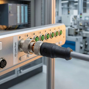 Connecteur M12 5 broches femelle droit/coudé étanche IP67 plaqué or PROFINET IO-Link à âme en cuivre 1m 60V PUR/PVC - Product Image 5