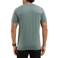 T-shirts décontractés pour hommes, col en V, manches courtes, coupe classique, 180g, tricot léger, vente en gros