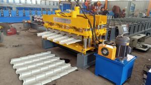 Metalen Dakpannen Maken <span class=keywords><strong>Machine</strong></span> Voor Bouwmateriaal Machines Geglazuurde Tegel Rolvormen <span class=keywords><strong>Machine</strong></span> Prijs - Product Image 4