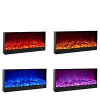 Cheminée murale 70-200 cm, 8 couleurs LED réglables, métal robuste, fonction de chauffage intelligente, cheminées électriques