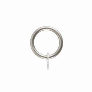 LINEA FERRO DECO - Juego de 6 Anillos Metálicos para Cortinas, Modelo Gancho, Color Cromo Satinado - Product Image 1