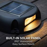 Vente directe usine – Lumière solaire pour marches de terrasse, étanche IP67, design profil bas en forme de coque de tortue, LED chaude pour allées de jardin et lames de bois