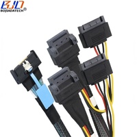 Cable de Extensión de Datos para Servidor PCI-E 5.0 MCIO 8i 74PIN Host a 2 * GEN-Z 1C 56PIN Hembra, 0.5M 0.8M con Alimentación SATA 15PIN