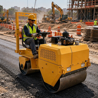Compacteur vibrant tandem mini autoporté de haute qualité 1-3 tonnes pour la construction de chaussées en asphalte, haute capacité de charge