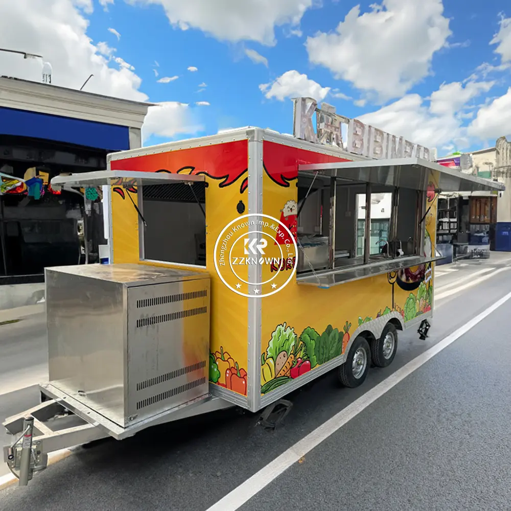 Grande remorque mobile de camion de nourriture de camion de nourriture pour la restauration rapide de rue