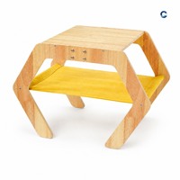 Lit de repos pour chat en bois Starhover, 2 en 1 avec griffoir intégré, canapé pour chat