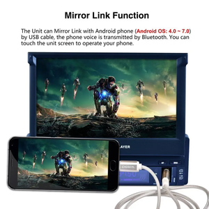 Radio de coche 1din autorradio navegación GPS pantalla táctil retráctil FM USB SD + 8 IR cámara de visión trasera BT estéreo 7 "DC 12V <span class=keywords><strong>Abarth</strong></span> - Product Image 3