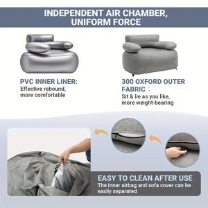 Chaise longue gonflable d'extérieur, canapé gonflable portable avec pompe intégrée, coque en tissu Oxford durable, canapé gonflable pour le camping - Product Image 6