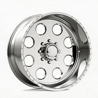 SL 22X10 20X12 30X12 22X12 Velg Truk Tempa Custom Deep Lip Polished dengan 8X170 8X180 untuk Ford F250 Chevy Silverado 2500HD