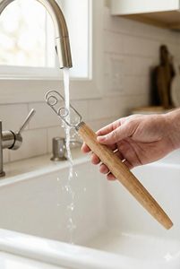 Batteur à farine avec manche en bois, fouet à œufs en acier inoxydable, mélangeur <span class=keywords><strong>manuel</strong></span> pour poudre et crème, ensemble d'outils <span class=keywords><strong>de</strong></span> mélange - Product Image 3