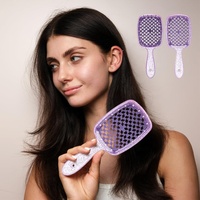 Peigne en maille transparent pour femme, poignée longue, coussin de massage vertical à air, peigne à cheveux lisses et mignon, fabricants de peignes à cheveux raides