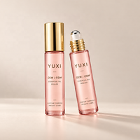 Vente en gros de flacons en verre personnalisés de luxe avec logo, flacon roll-on givré de 10 ml pour huile de parfum, huile essentielle, emballage cosmétique