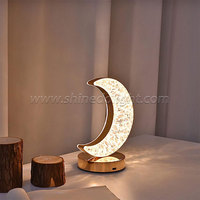 Chambre cristal tactile gradation veilleuse filles chambre décor à la maison USB chevet LED ambiante Table 3d lune lampe