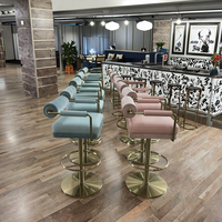 Tabouret de bar Moontree pour restaurant et cuisine, chaise haute moderne pivotante en acier inoxydable 304 et cuir