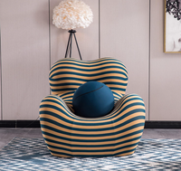Fauteuil Canapé Moderne de Haute Qualité, Confortable, sans Structure, en Tissu à Forme Carrée Compresse. Comprend un Repose-pieds et une Expédition Pratique.