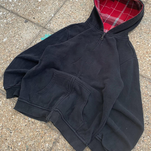 Produzione Personalizzata di Giacche Premium Pesanti 460 Gsm con Felpa con Cappuccio Slim Fit a Quadri con Zip - Product Image 1