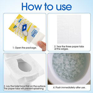 Protège-sièges de <span class=keywords><strong>toilette</strong></span> jetables et biodégradables, emballés individuellement, en papier, pour toilettes publiques, voyages et hôtels - Product Image 4