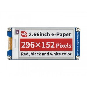 Módulo de Pantalla de Tinta Electrónica (E-Ink) de 2.66 Pulgadas (B), 296x152, Rojo/Negro/Blanco, SPI - Product Image 1