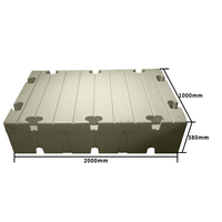 Ponton flottant modulaire en PE, personnalisable en couleur, capacité de flottabilité de 700 kg, protection UV, 2000x1000x380 mm, pour marina
