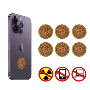 Autocollant de protection <span class=keywords><strong>quantique</strong></span> Ecamaz 24K Or Mandala pour téléphone portable, anti-rayonnement EMF pour appareils électroniques disponible - Product Image 4