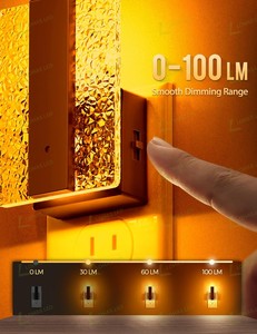 Lámpara Nocturna LOHAS de Acrílico Color Ámbar Suave, Regulable del 0 <span class=keywords><strong>al</strong></span> 100%, Encendido/Apagado Automático, Lámpara LED de Pared para Dormitorio, para Niños y Bebés - Product Image 3