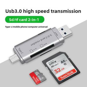 Nieuwe Multifunctionele 2-in-1usb 3.0 Type-C Kaartlezer Met Dubbele Koppen Voor Sd/Tf Kaarten Computer & Telefoon Universele Kaartlezer - Product Image 2
