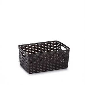 Cesta de Mimbre N2 6L 29 X 19.5 cm, Cesta de Almacenamiento de Plástico Marrón de Estilo Simple con Forma Rectangular - Product Image 2