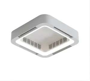 Lâmpada de teto simples moderna sem palhetas Blade Menos teto caixa ventilador controle remoto Square Bladesess teto ventilador LED 90 ouro K