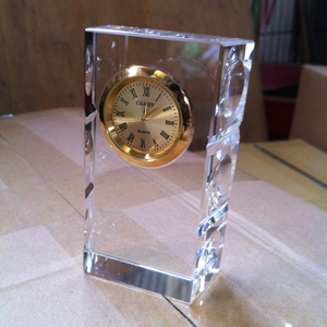MH-BZ0106 Personalized Crystal Glass <strong>Table</strong> <strong>Clock</strong> - Product Image 3