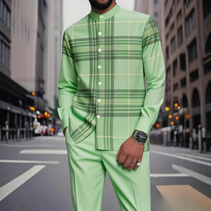 <span class=keywords><strong>Completo</strong></span> Set <span class=keywords><strong>Uomo</strong></span> Stile Europeo Americano 2026: Camicia a Maniche Lunghe con Colletto Rialzato e Stampa 3D Etnica e Pantaloni in <span class=keywords><strong>Lino</strong></span> - Product Image 4