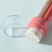 2 X 45ml Botol Sedotan Dua Ruang Tabung Ganda Nozzle Tunggal Botol Vakum untuk Lotion & Serum Perawatan Kulit Merah/Kuning