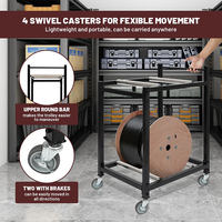Distributeur de crémaillère en acier multi-bobines JH-Mech 100Lbs pour enrouleurs de câbles jusqu'à 27.5 "de diamètre Caddy Dolly Cart Cable Caddies