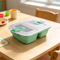 Boîte à lunch portable en plastique à double compartiment anti-odeur et isotherme, 800-1000 ml, pour enfants et étudiants