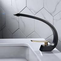 Robinet de lavabo monocommande en laiton massif sans plomb au design moderne et personnalisé, résistant à la corrosion, mélangeur durable au design artistique