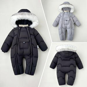 Combinaison d'hiver épaissie pour garçons et filles, tenue chaude pour l'extérieur, combinaison pour filles - Product Image 4