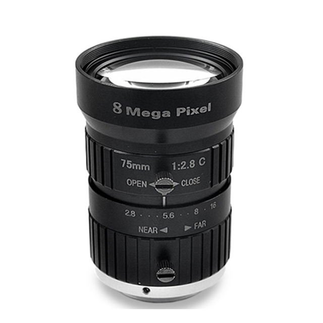 C Mount Lens 75mm Focus Length Manual Iris F2.8 Aperture 1 " Inch  Image Sensor 8mp Lens