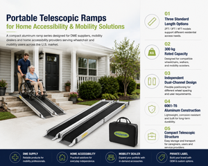 Simplywalk - Rampa Telescópica Profesional <span class=keywords><strong>de</strong></span> Doble Vía, Rampa <span class=keywords><strong>de</strong></span> Acceso Portátil <span class=keywords><strong>de</strong></span> Aluminio <span class=keywords><strong>de</strong></span> 300 kg <span class=keywords><strong>para</strong></span> Distribuidores <span class=keywords><strong>de</strong></span> Movilidad, 3 pies - Product Image 2