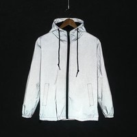 Dernier nouveau style hommes décontracté hip-hop gris nuit réfléchissant extérieur imperméable coupe-vent mode à capuche doudoune vêtements