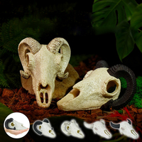 Nouvelle conception Ustovian : Caverne cachette en PVC en forme de corne de chèvre pour reptiles, accessoire de terrarium et décoration pour enclos d'animaux
