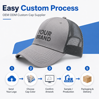 Gorra de Béisbol Personalizada con Logotipo, Frente de Algodón y Malla de Nailon, Transpirable, Ajustable, con Visera Curva, Proveedor Mayorista