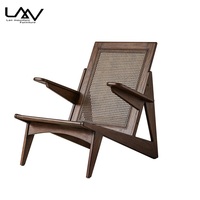 Fauteuil de loisirs avec rotin/osier naturel pour hôtel, restaurant, villa, salon, chaise longue en bois massif