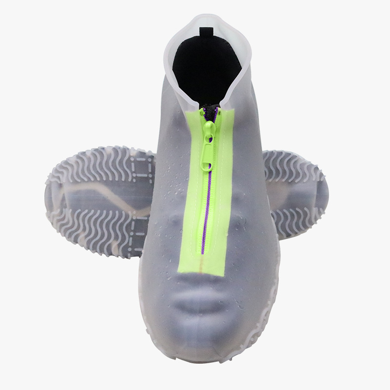 S Transparent white (green zipper style)