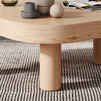 Table basse irrégulière en bois naturel de conception de ferme moderne Table basse rustique avec pieds en bois massif