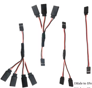 1PCS 20/30/50cm 1à1/ 1à2/ 1à3/ 1à4 Câble d'extension de servo RC, câble de rallonge Futaba 3 broches, connecteurs JR mâle/femelle - Product Image 1