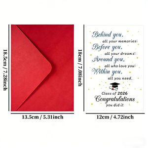 Tarjetas de Felicitación Rectangulares Personalizadas con Sobres para Graduación y Cumpleaños 2026, Impresión <span class=keywords><strong>Te</strong></span> <span class=keywords><strong>Mu</strong></span> para Amigos y Compañeros de Clase - Product Image 2