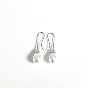 Boucles d'oreilles pendantes en perles d'eau douce naturelles, forme goutte d'eau blanche, pour femmes, à porter au quotidien - Product Image 3