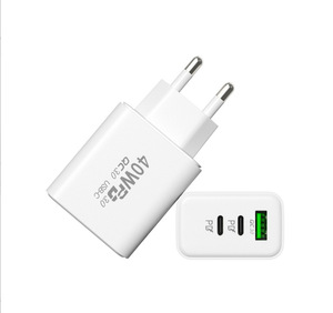 Chargeur USB 40W 3 ports, adaptateur mural PD QC3.0, double port USB-C, charge rapide, alimentation de bureau pour téléphone et tablette - Product Image 2